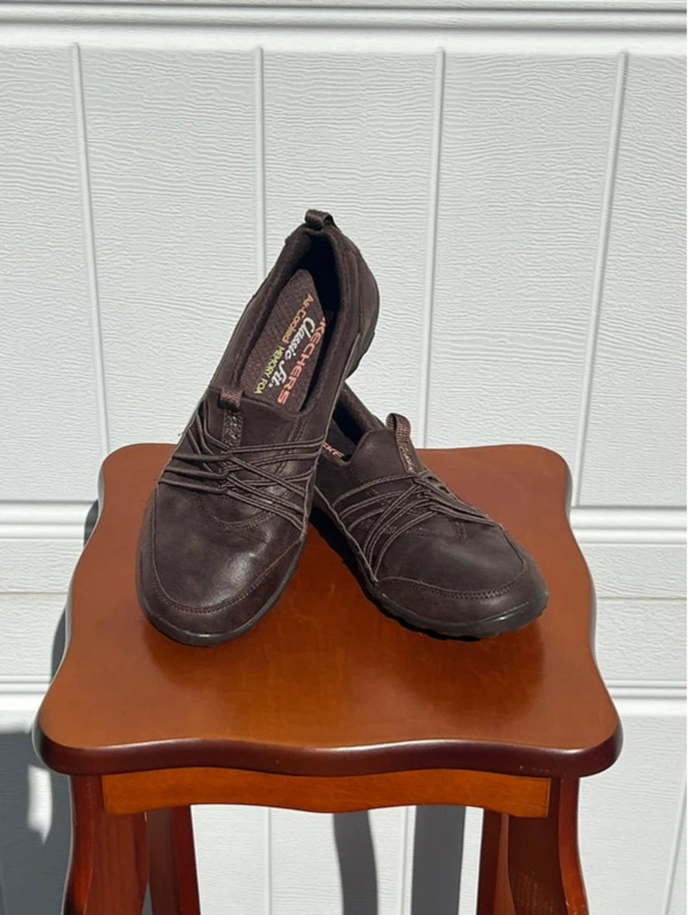 Skechers Women’s 6.5 Brown Air Cooled Memory Foam Bungee Slip On Shoes